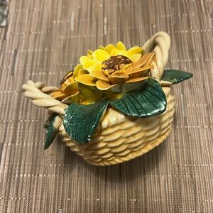 Vietri Sunflower Basket